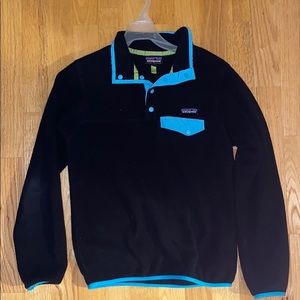 Patagonia Synchilla Black and Blue T-Snap Jacket